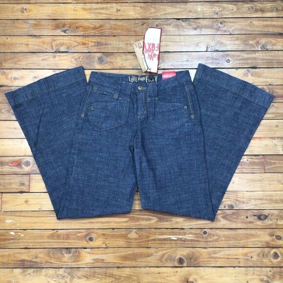 JEANS Foxy jeans regular low rise grey light 70’s size 5 funky wide flare leg - Picture 1 of 11